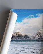 Norwegian  Icy Fjord – Photo Print Wall Art Norway - Lofoten Islands