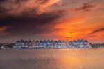 Colorful Wooden Houses At Sunset – Photo Print Wall Art The Netherlands