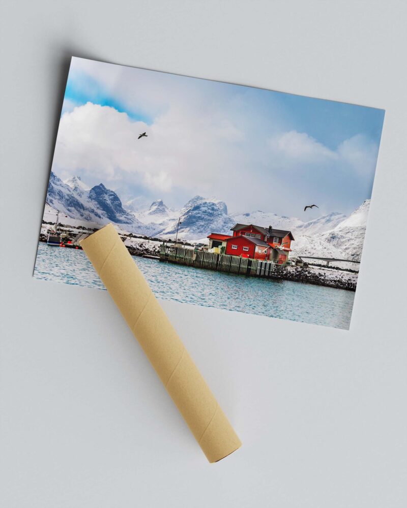 Winter Morning In The Fjord – Photo Print Wall Art Norway - Lofoten Islands