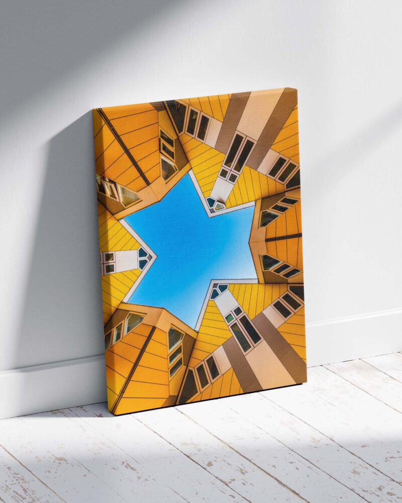 Blue & Yellow Symmetry – Photo Print Wall Art The Netherlands