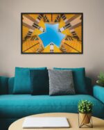 Blue & Yellow Symmetry – Photo Print Wall Art The Netherlands