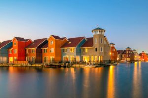 Colorful Houses in Reitdiephaven – Photography Print The Netherlands