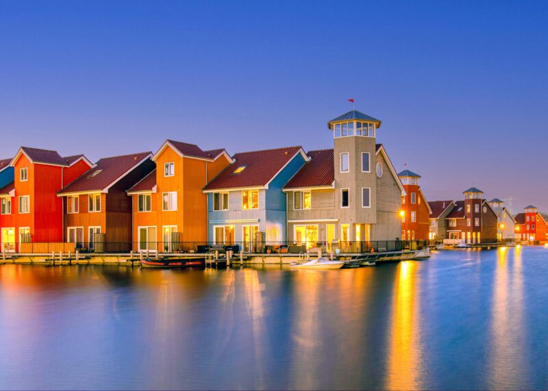 Colorful Houses in Reitdiephaven – Photo Print Wall Art The Netherlands