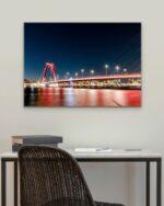 Willemsbrug Bridge At Night – Photo Print Wall Art The Netherlands