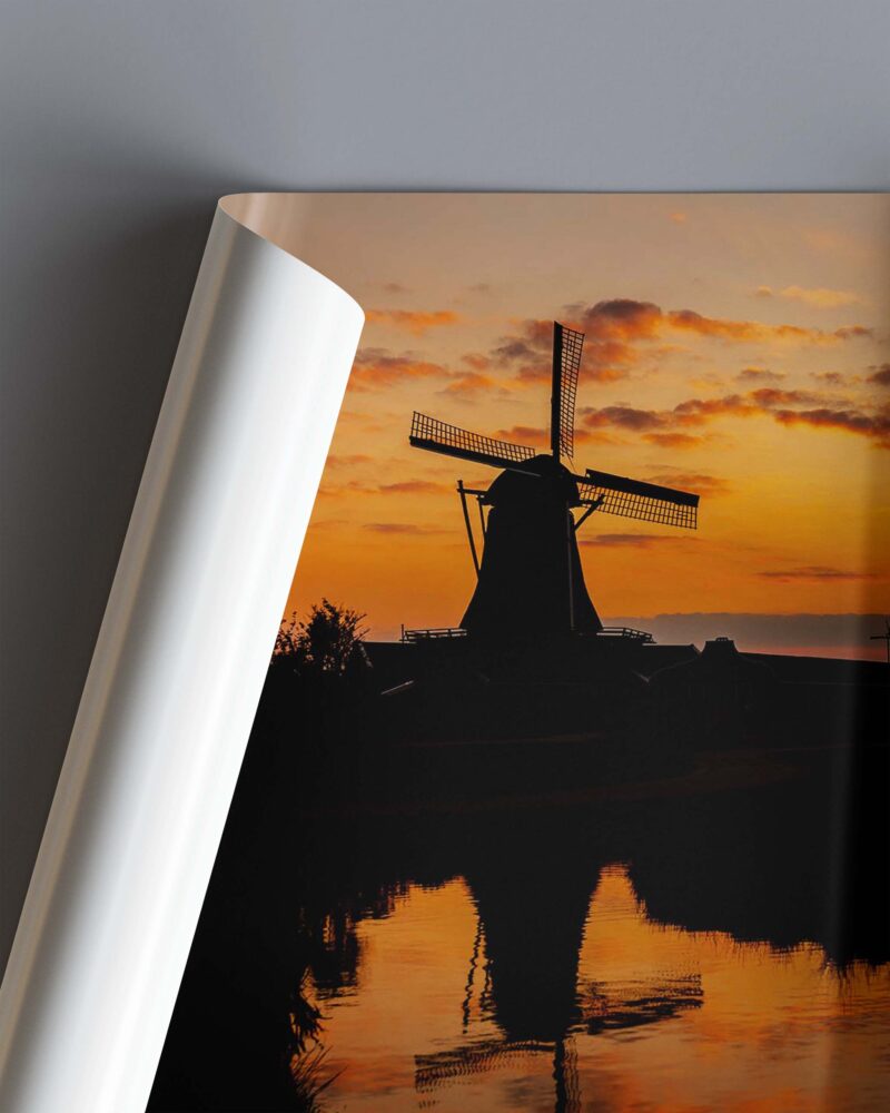 Windmill Silhouettes At Sunset – Photo Print Wall Art The Netherlands