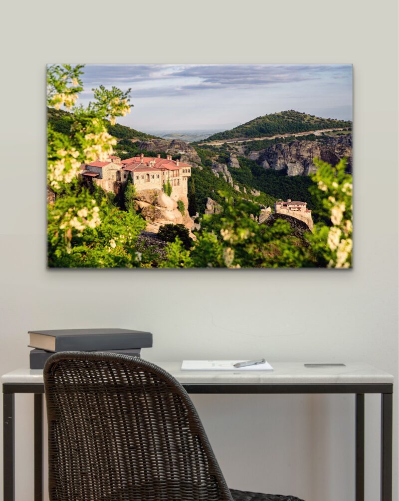 Meteora Monasteries Blossom  – Photo Print Wall Art Greece