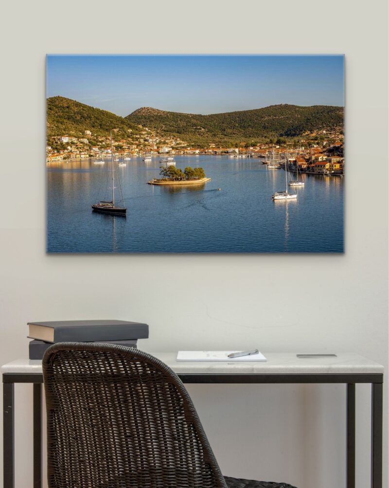 Greek Town with Sailboats – Photo Print Wall Art Greece