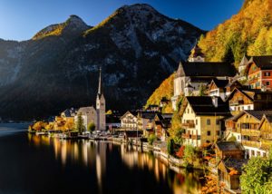 Hallstatt Church Sunrise – Photo Print Wall Art Europe