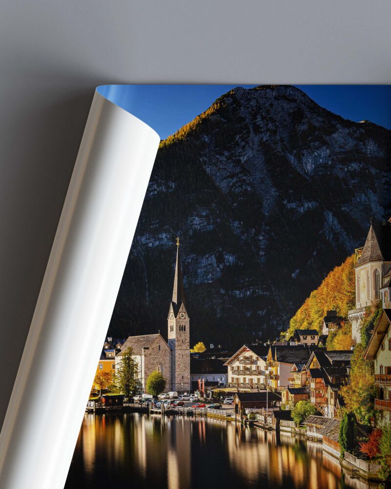 Hallstatt Church Sunrise – Photo Print Wall Art Europe