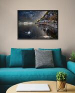 Hallstatt Town with Swans – Photo Print Wall Art Europe