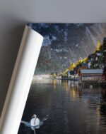 Hallstatt Town with Swans – Photo Print Wall Art Europe