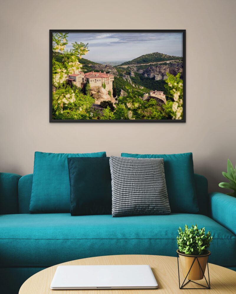 Meteora Monasteries Blossom  – Photo Print Wall Art Greece