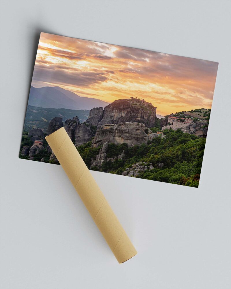 Meteora Monasteries Sunset View – Photo Print Wall Art Greece