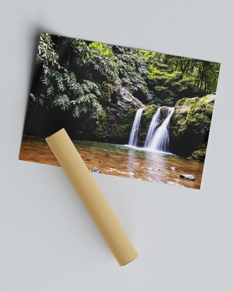 Forest Waterfall – Photo Print Wall Art The Azores